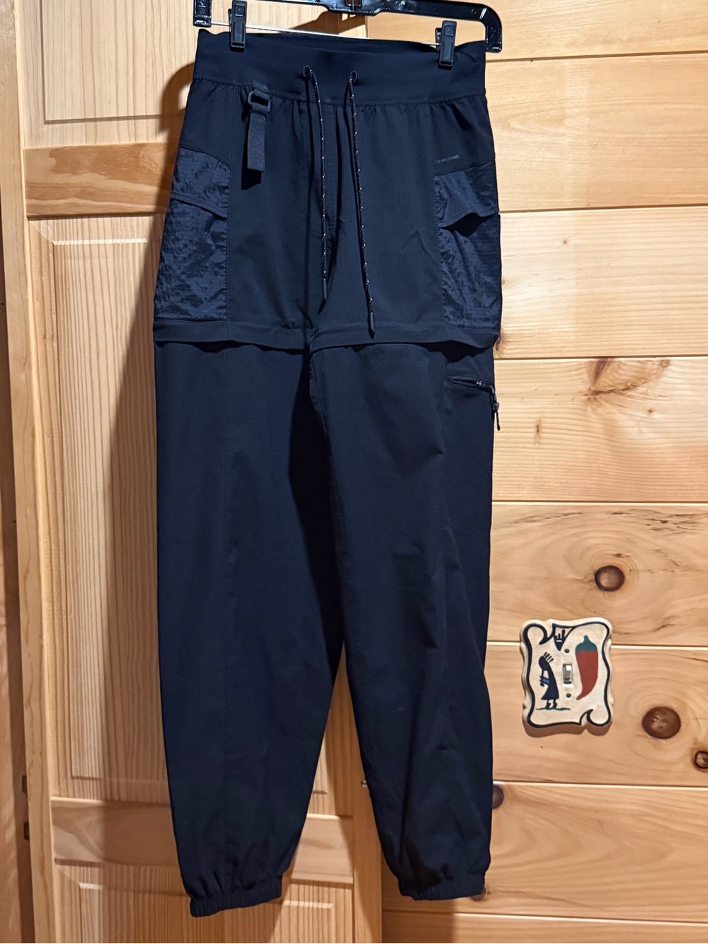 Black Drawstring Cargo Jogger Pants